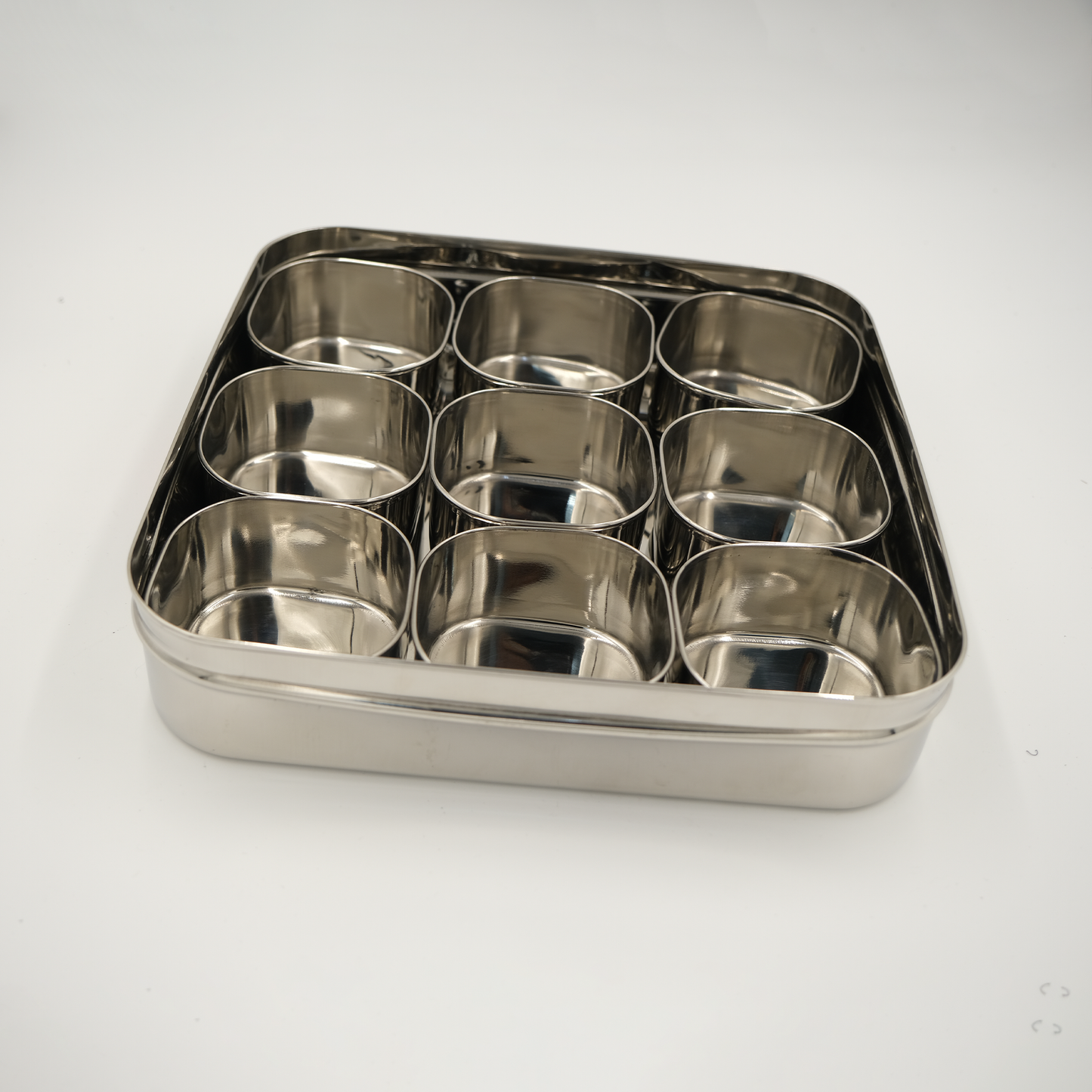 Stainless Steel Masala Box 9 compartments