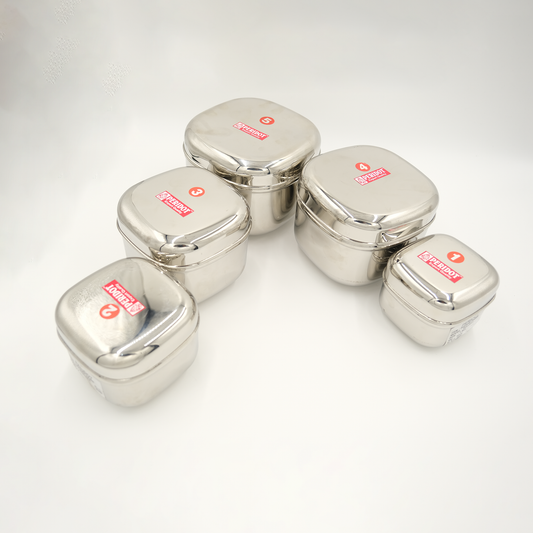 Stainless Steel Container Boxes - Set of 5