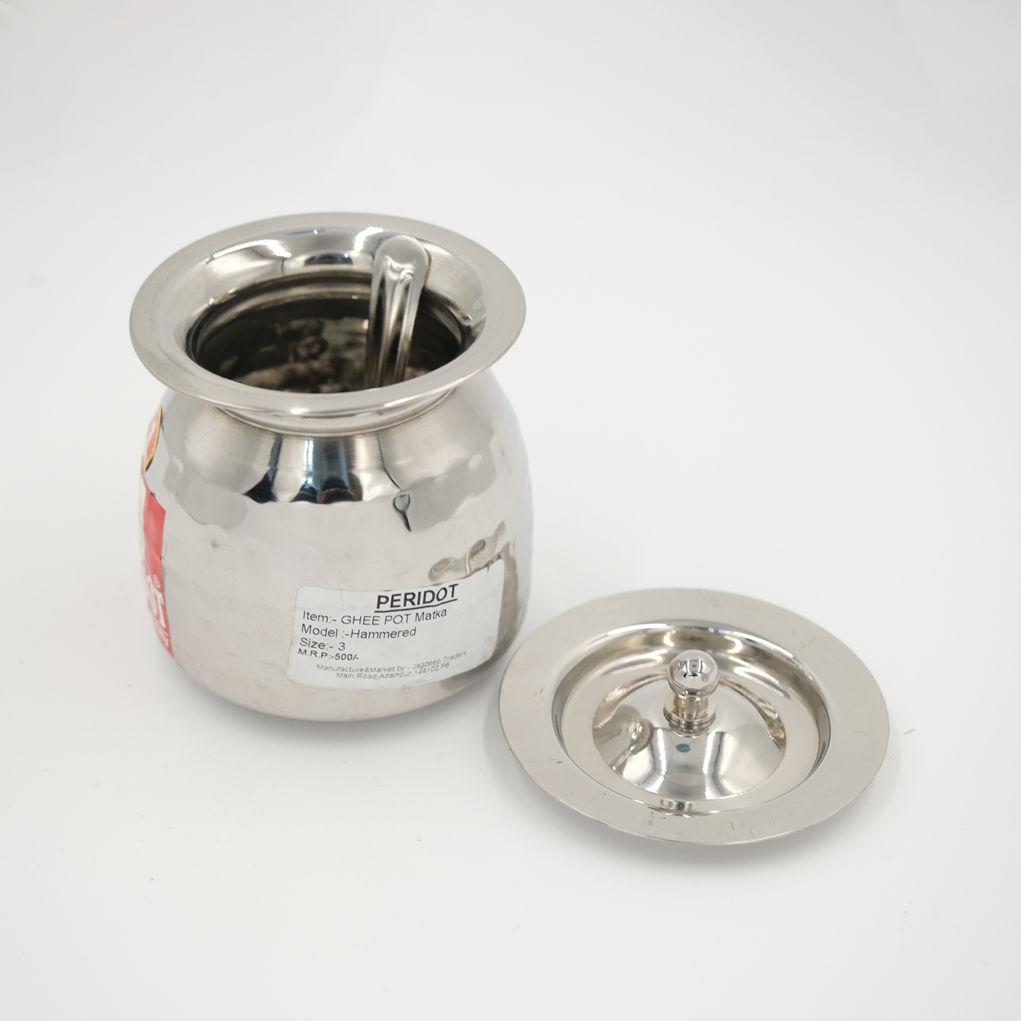 Stainless Steel Ghee Pot Matka with Spoon